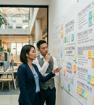 Team implementing strategy